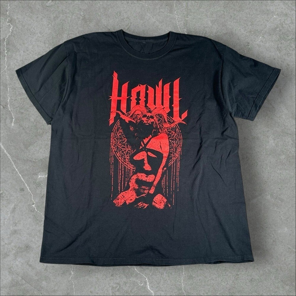 Vintage Howl Shirt Men XL Black Metal Y2K Grunge Rock Band Tee 2000s Rare